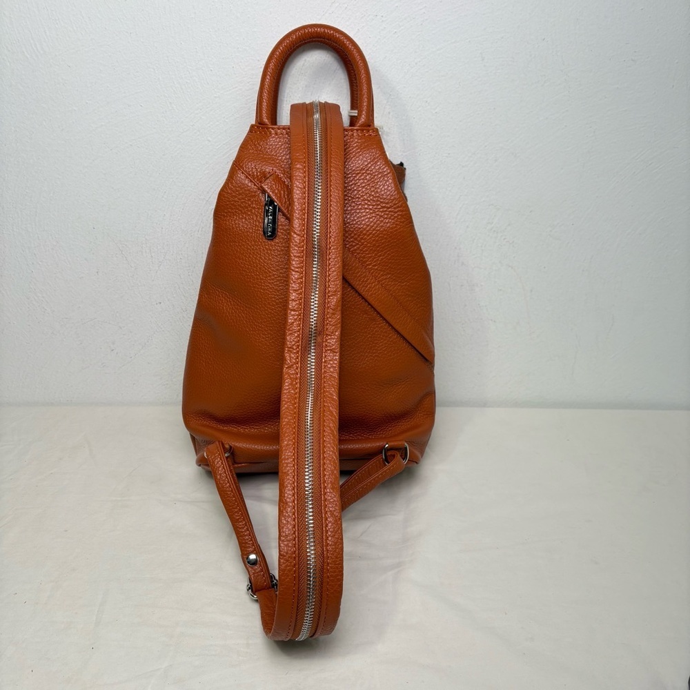 VALENTINA Made In Italy Pebbled Leather Convertible Backpack NEW W TAGS - Picture 13 of 16